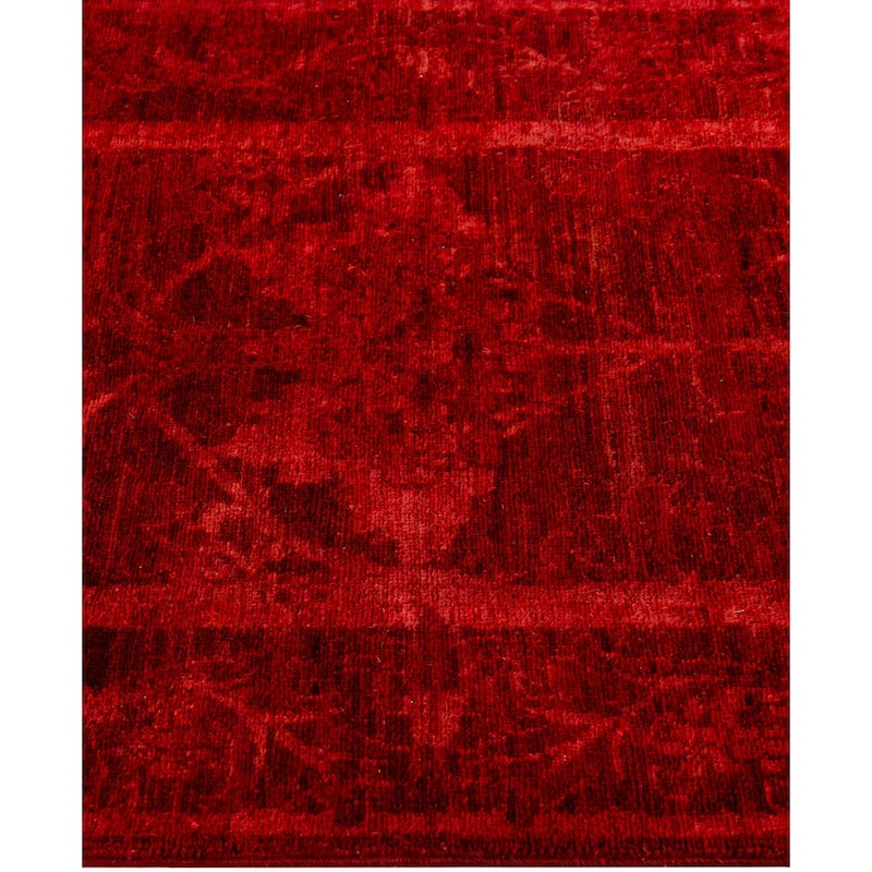 Overdyed One-of-a-Kind Hand-Knotted Area Rug - Red - 2' 6" x 9' 8"