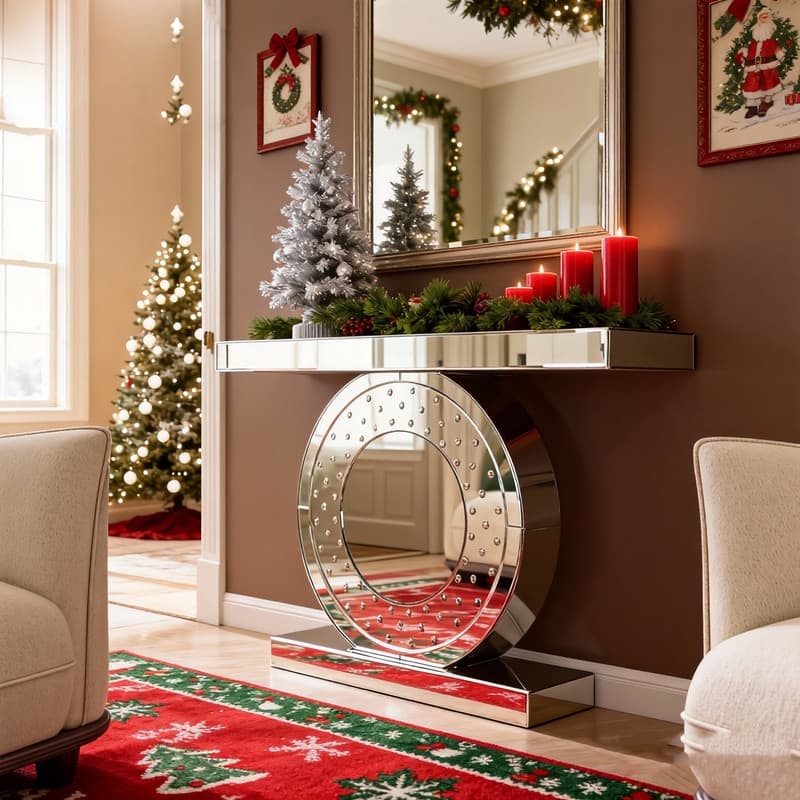 Mirrored Console Table Rectangular Sofa Table