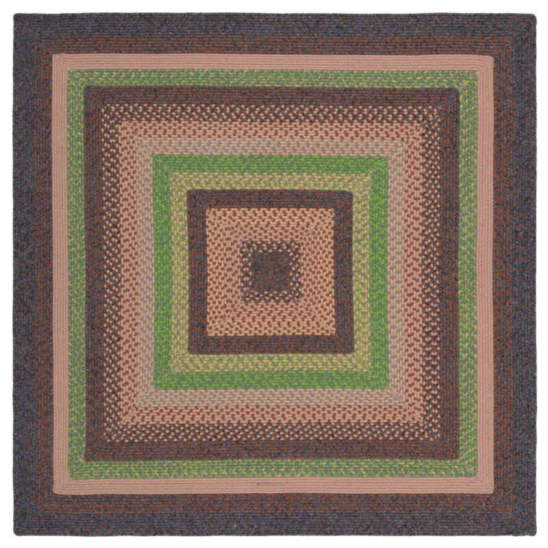 SAFAVIEH Handmade Braided Jivitza Country Rug - 5' Square - Brown/Green