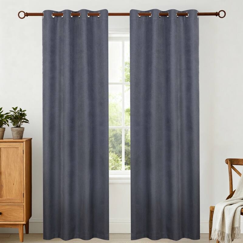 Superior Neal 100% Blackout Grommet Curtains, Set of 2 Panels