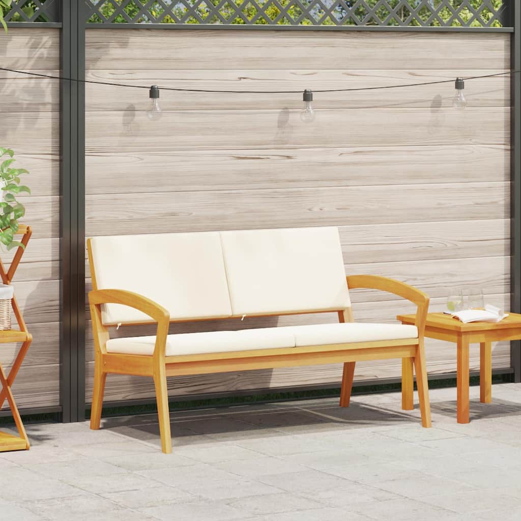 vidaXL Garden Bench with Cushions 115x70x72 cm Solid Wood Acacia - 27.6 x 45.3 x 28.3