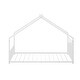 preview thumbnail 27 of 38, Metal House Floor Bed Frame with Roof and Colorful Lights