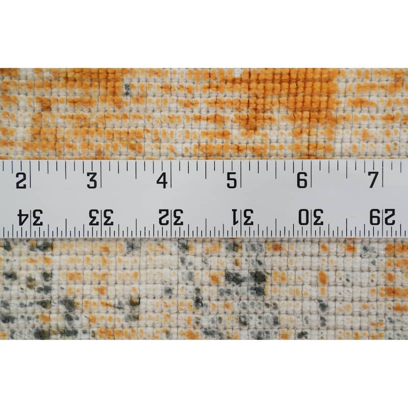 Hand Knotted Oriental Viscose Silk Carpet Modern Pictorial Oranges & Rust Abstract Area Rug - 7' 8'' X 5' 5''