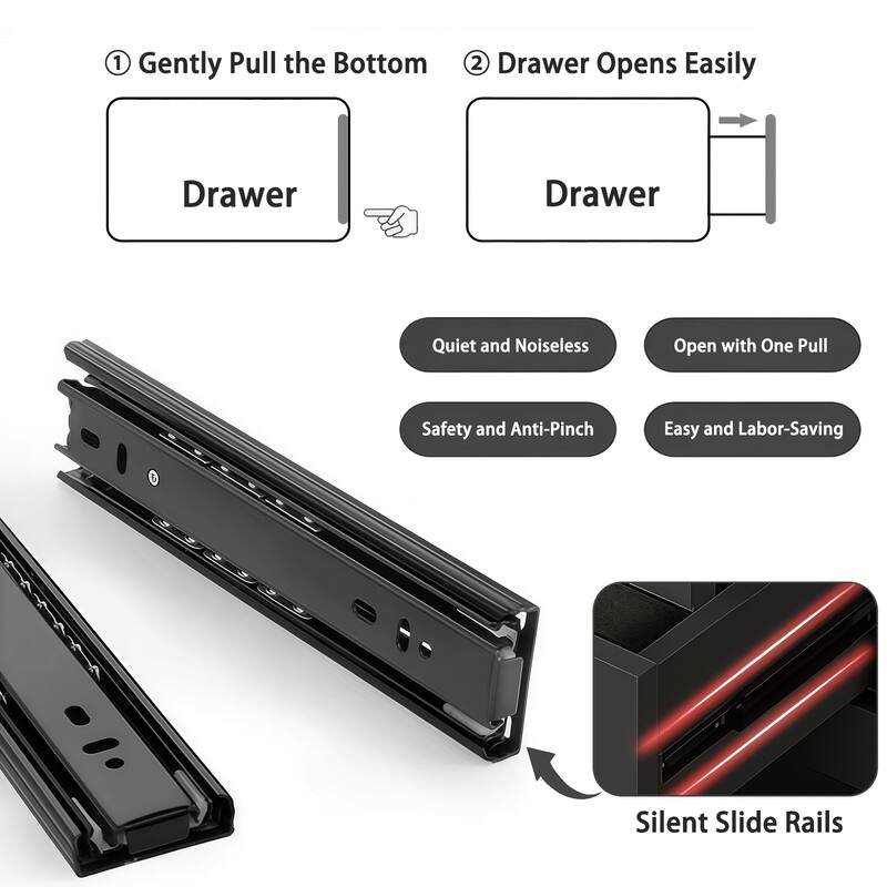 Modern 6-Drawer Dressing Table/Storage Cabinet with Concealed Handles, for Bedrooms, Living Rooms and Entryways