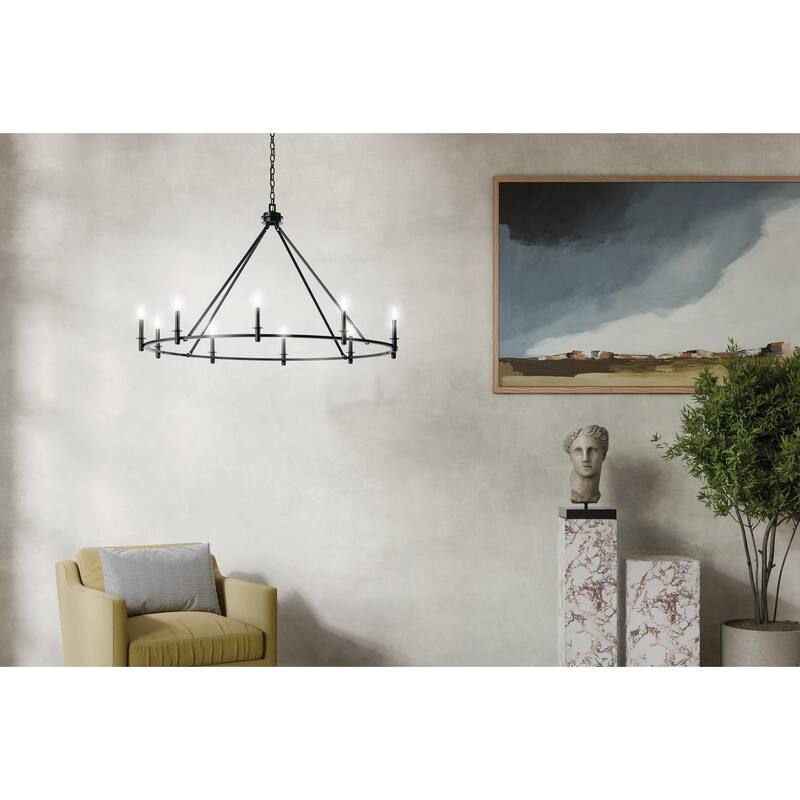 Kichler 52707 Carrick 10 Light 55" Wide Taper Candle Ring Chandelier
