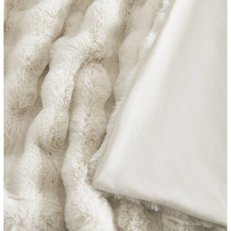Brooklyn Loom Bubble Faux Fur Blanket and Throw