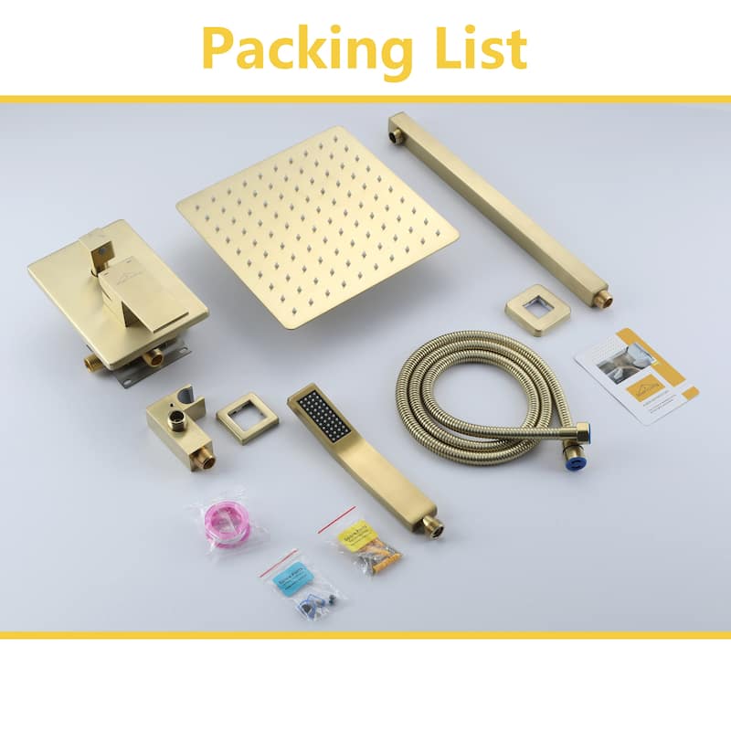 2-Function 10/12-In Wall Mounted Shower System with Handheld Shower