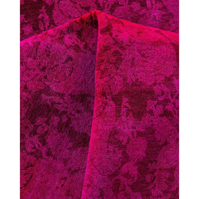 Overdyed, One-of-a-Kind Hand-Knotted Area Rug - Pink - 9' 2" x 12' 2"