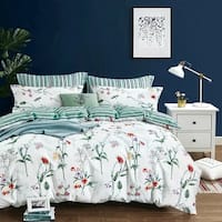 Full Size Bed Set Floral & Green Stripe - Bed Bath & Beyond - 39982302