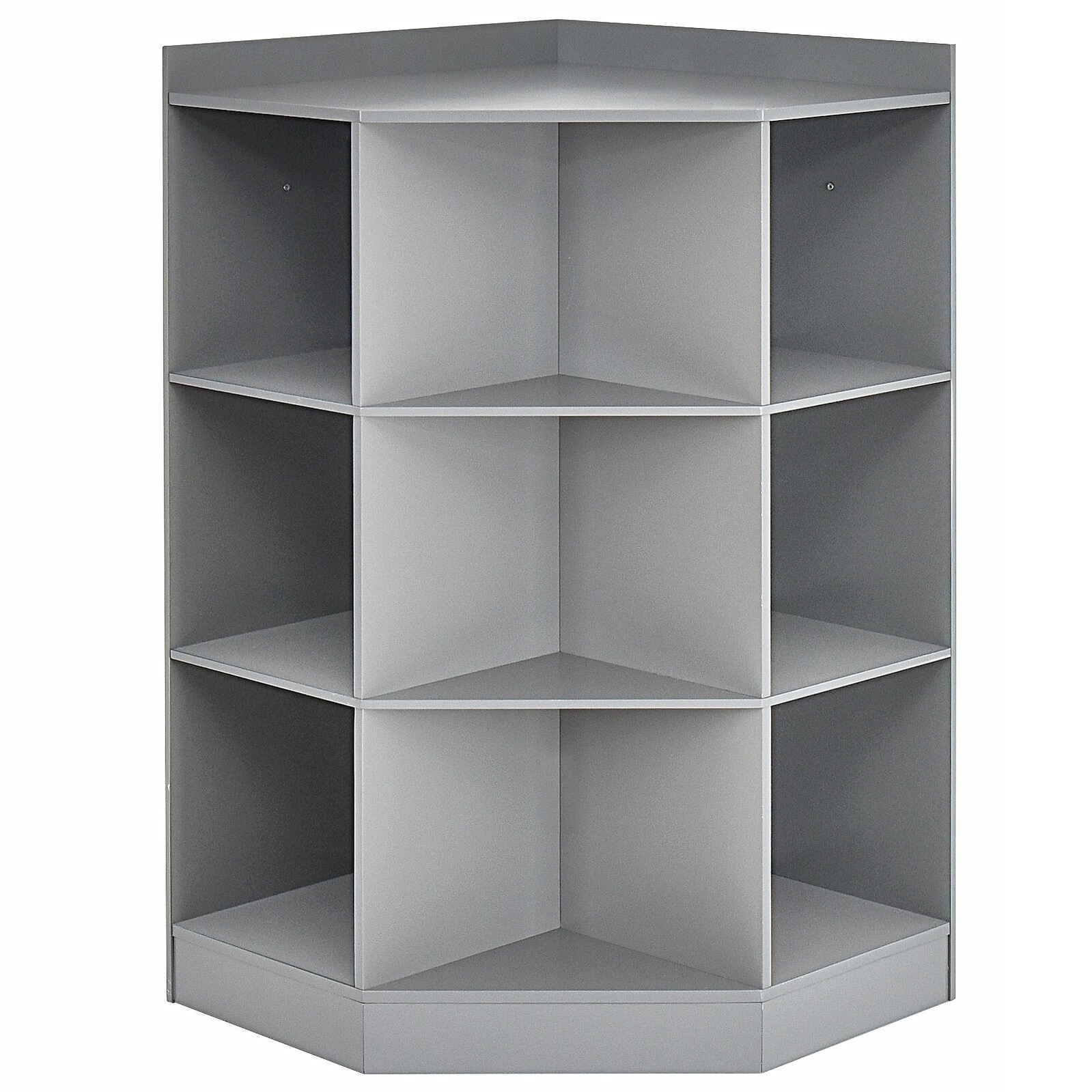 3-Tier Kids Storage Shelf Corner Cabinet with 3 Baskets White
