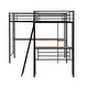 preview thumbnail 5 of 7, Twin Size L-Shaped Metal Loft Bed with Two Built-in Desks and Ladder , Black