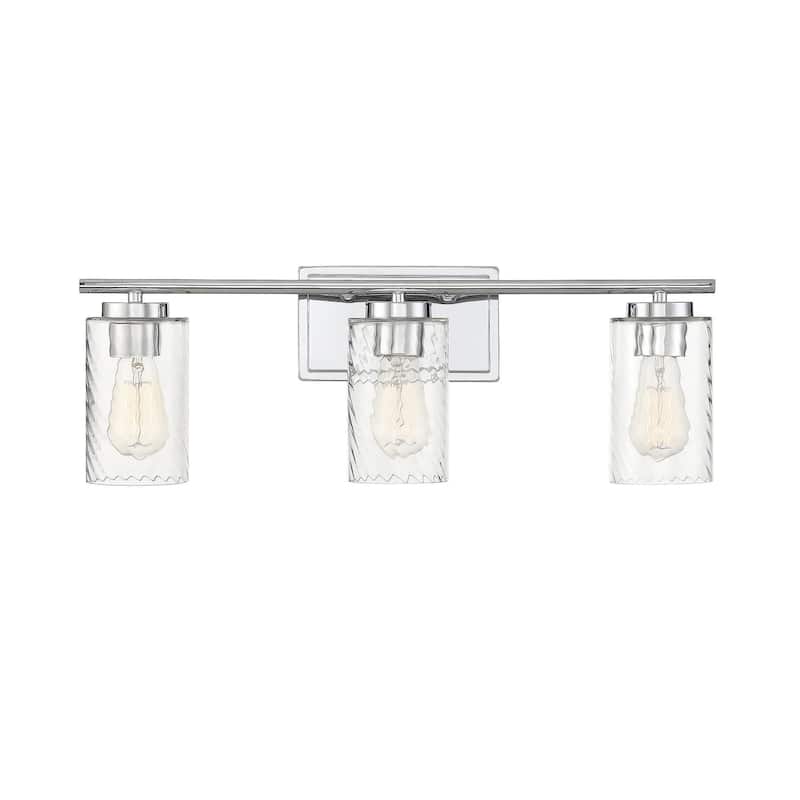 Meridian M80038 3 Light 24" Wide Bathroom Vanity Light with Swirl - Chrome