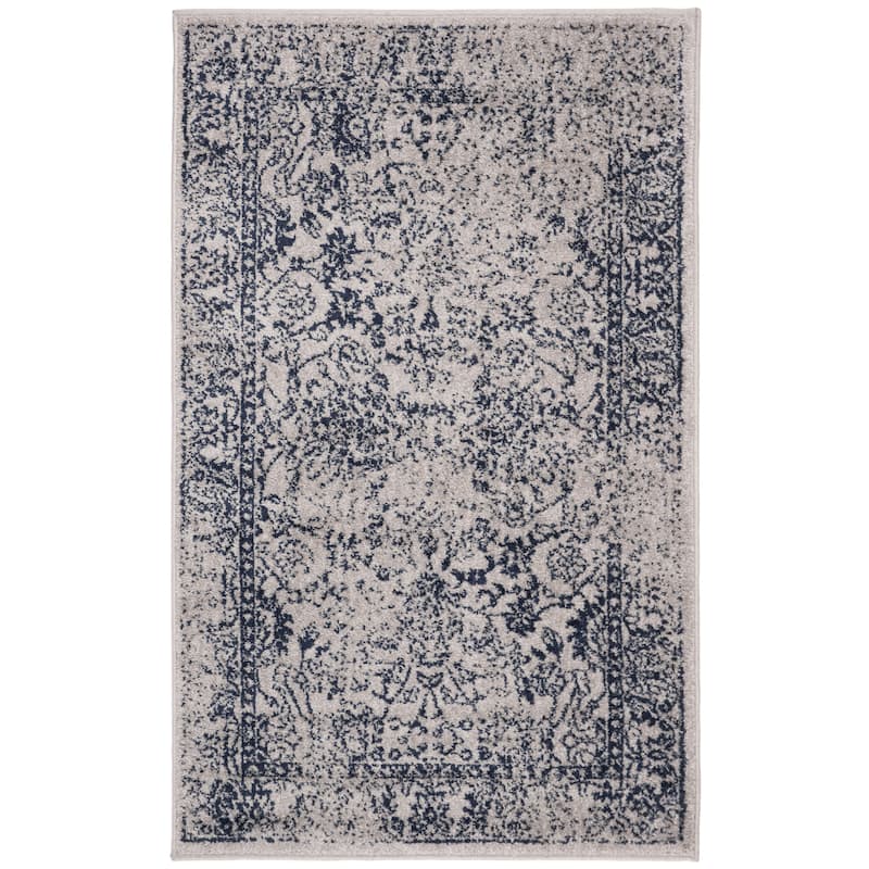 SAFAVIEH Adirondack Riin Rustic Shabby Chic Distressed Rug - 3' x 5' - Grey/Navy