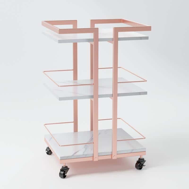 Rolling Cart, 3-Tier Multifunctional Storage Cart, Storage Trolley for bathroom, living room