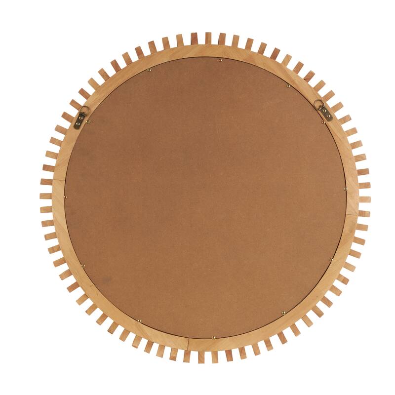 Brown Wood Handmade Room Wall Mirror with Spiral Edges - 3"W x 32"L x 32"H