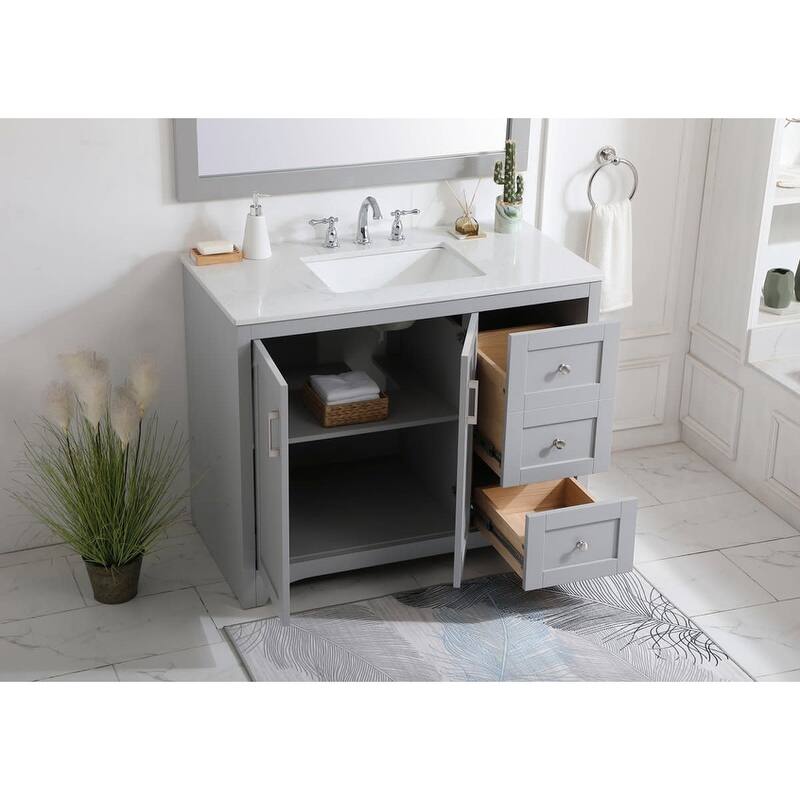 Elegant Lighting VF17042 Moore 42" Free Standing Single Basin Vanity