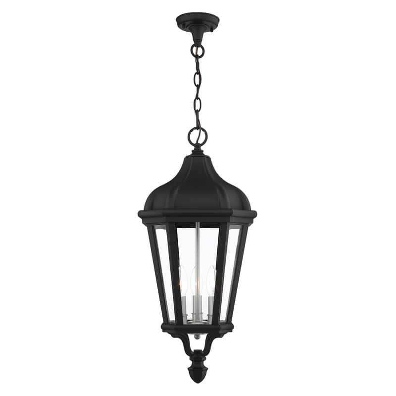 Livex Lighting 3-light Black Outdoor Pendant Lantern, 76193-14 - 11" DIA x 25" H