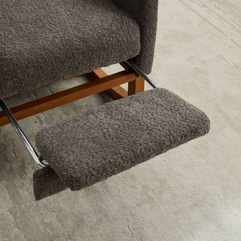 25.4" Boucle Rocking Chair with Footrest