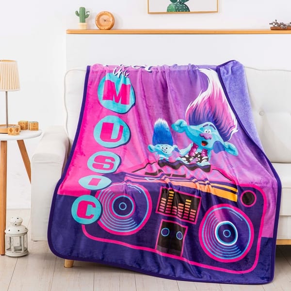 Trolls Feel The Boombox SP Cloud Throw Blanket Bed Bath