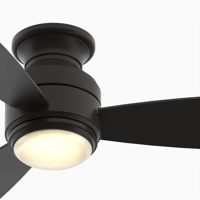 Fanimation Studio Collection Level 44 inch Aged Bronze Ceiling Fan with LED Light and Wall Control