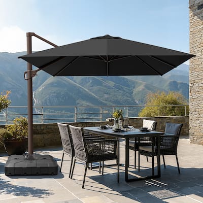 Outdoor 10x12.5 FT Patio Cantilever Umbrella with Weighted Base