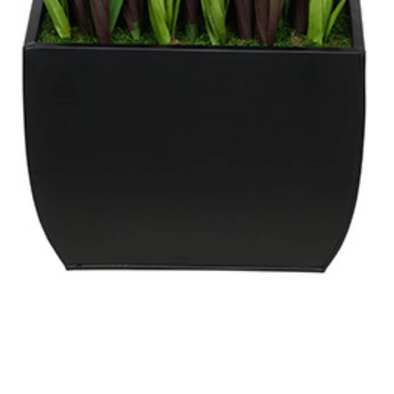 Faux PVC Grass in X-Large Rectangle Zinc Vase