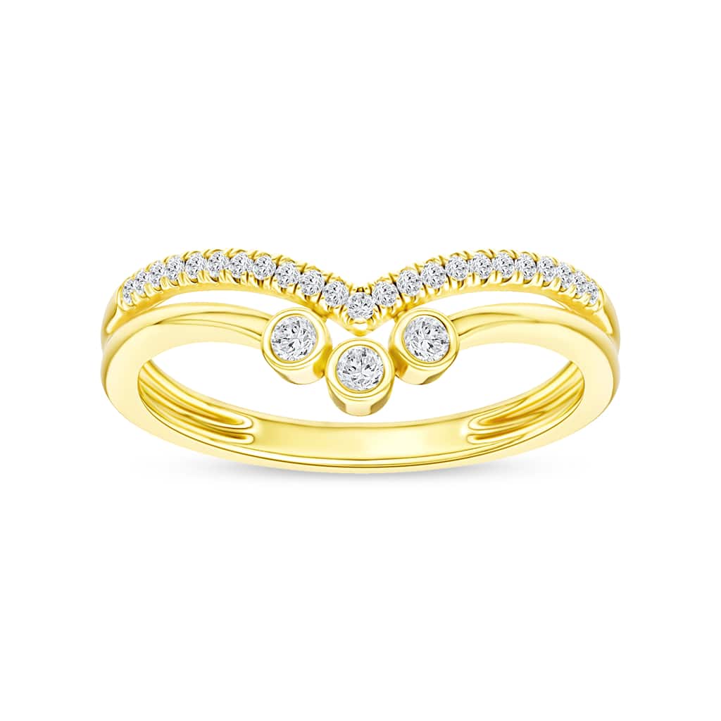 1/10ct TDW Diamond Contour Wedding Band in 10k Gold