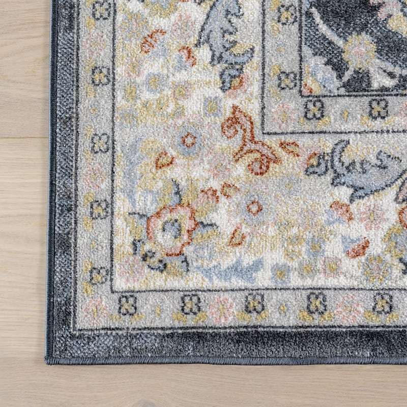 Nuloom Breigh Medallion Bordered Machine Washable Area Rug