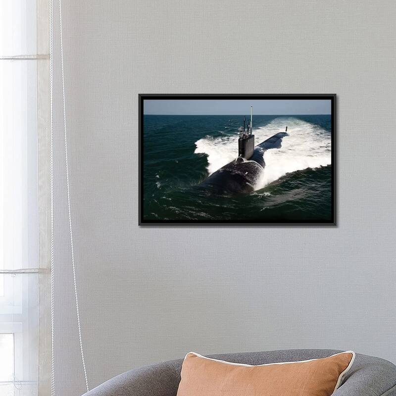 iCanvas "The Virginia-Class Attack Submarine USS California" by Stocktrek Images Framed