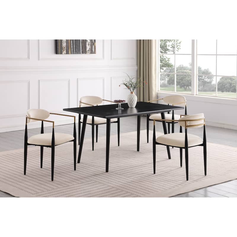 Modern Contemporary Dining Table 1pc Black Sintered Stone Table Stylish Dining Furniture