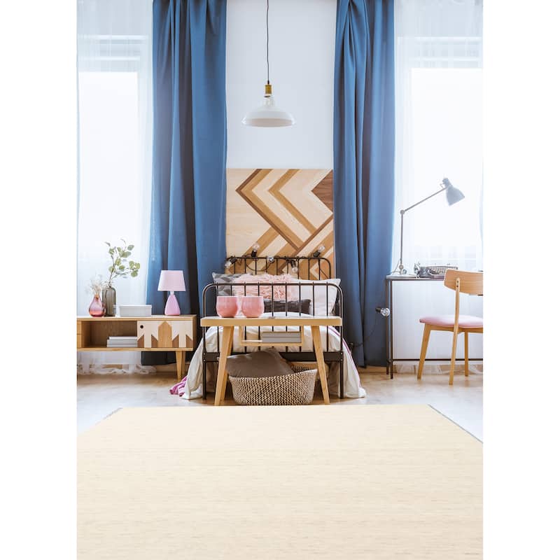 ECARPETGALLERY Hand Loomed Kashkuli Gabbeh Cream Wool Rug - 5'0 x 8'0