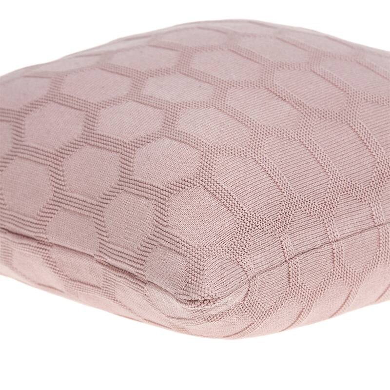 Hexagonal Square Cotton Throw Pillow - 20" - Pink