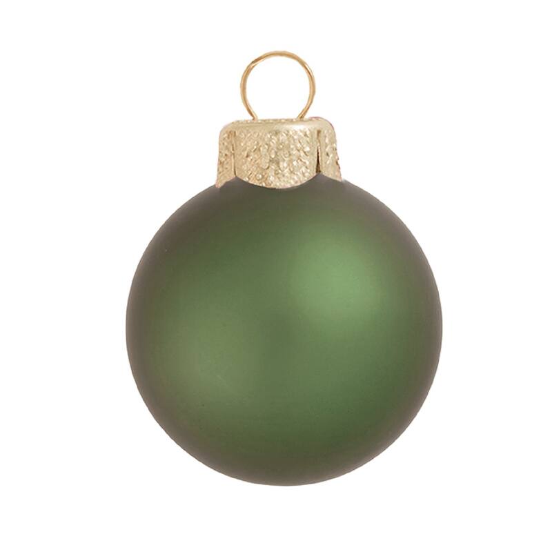 Matte Finish Glass Christmas Ball Ornaments 2.75" (70Mm) Green 12Ct