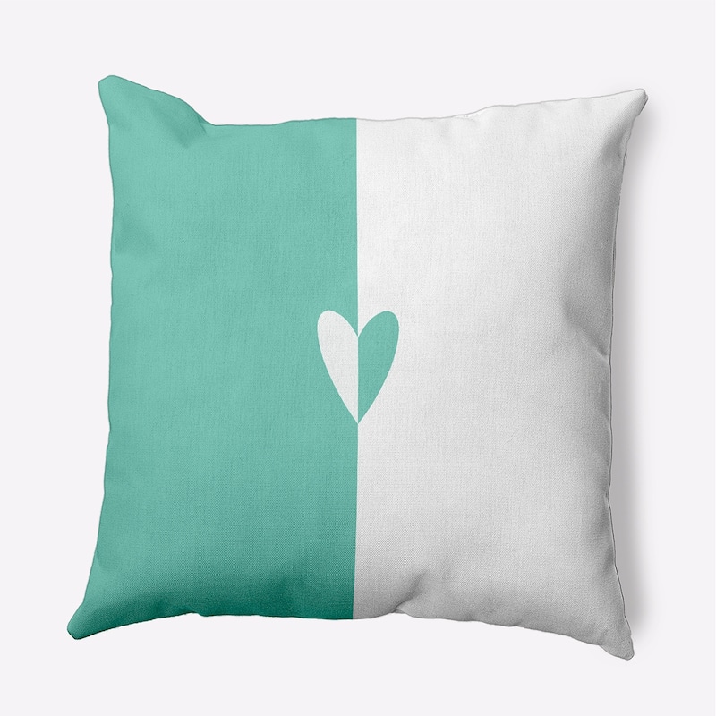 Modern Heart Valentines Day Decorative Throw Pillow - 20" x 20" - Spring Green