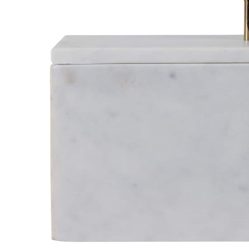 Marble Decorative Box Lidded Container Modern Handle Accent Luxury