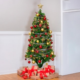 7.5' Tree with 250 LED Lights and 140 Ornaments and Storage Bag, Holiday Traditions