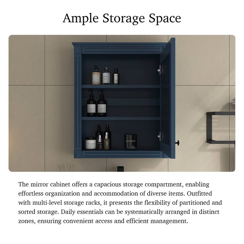 24'' x 27'' Wall Mounted Medicine Cabinet with Height Adjustable Shelf