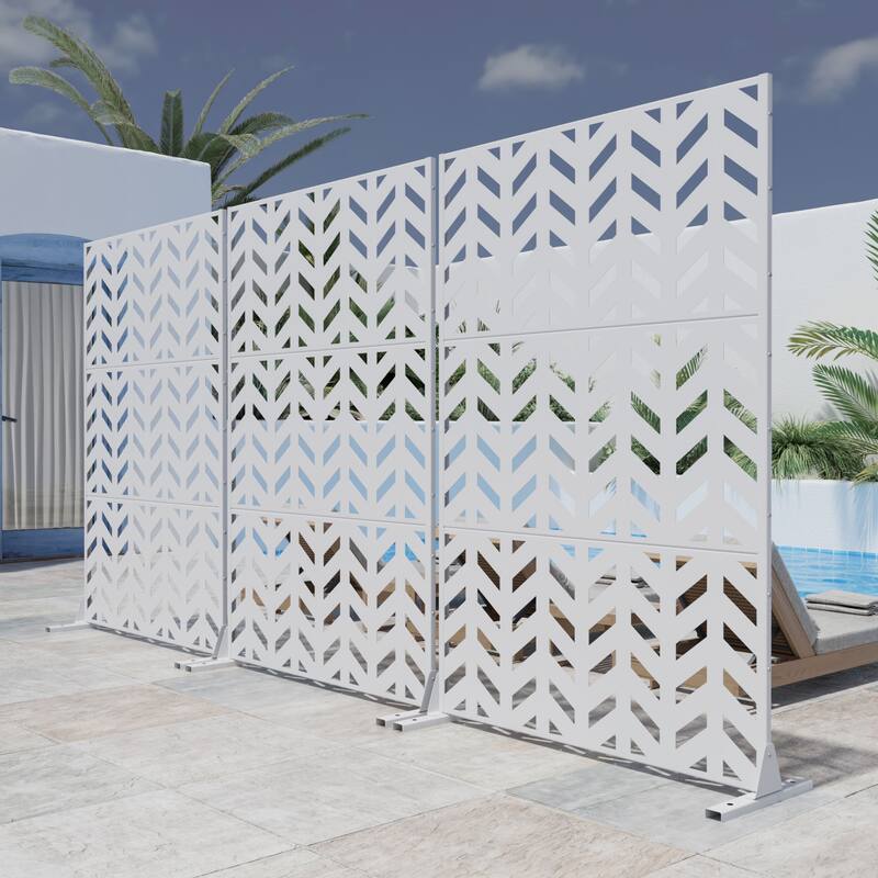 Outdoor Privacy Screen Metal Privacy Screen Panel Free Standing - 72*47