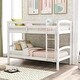 preview thumbnail 2 of 10, Twin Over Twin Wood Bunk Bed with Ladder, White