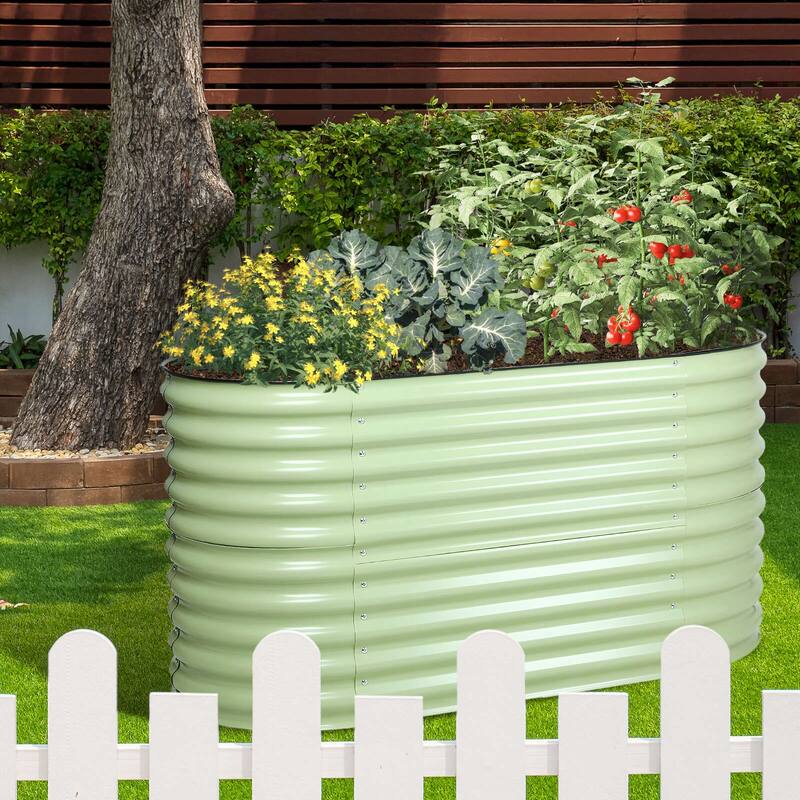 Aoodor 2 in 1 Modular Aluzinc Metal Raised Garden Bed 63''(L) x32''(W) x32''(H) - 63''(L) x32''(W) x32''(H)