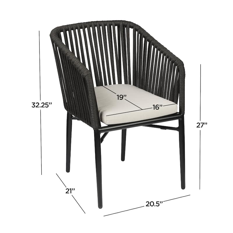 Bohdi Outdoor Chair Set in Black with Sunbrella Cushions by Real Flame