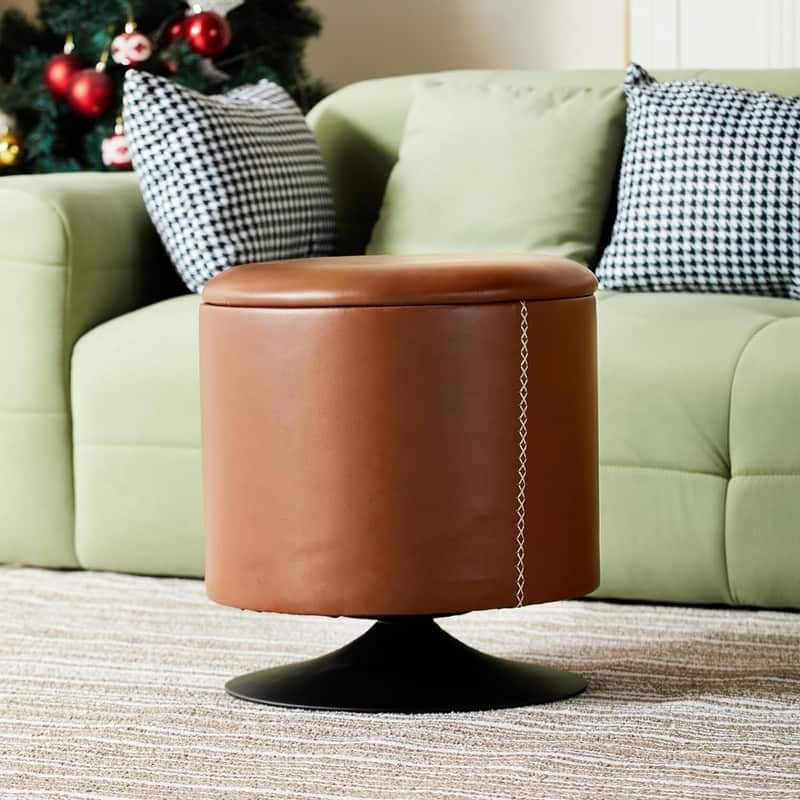 Faux Leather Ottoman Foot Rest(16.5" Wx18 H)