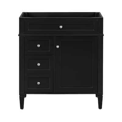 30" Bathroom Vanity without Top Sink, Modern Bathroom Storage Cabinet with 2 Drawers and a Tip-out Drawer (NOT INCLUDE BASIN)