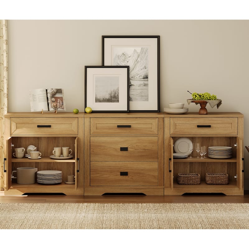 Large TV Stand,3/4-in-1 Farmhouse TV Console Table with Storage Barn Door Cabinet