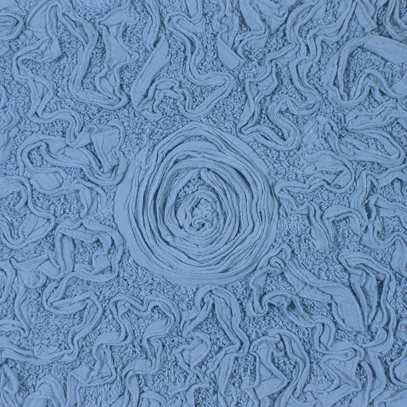 Bell Flower Bathroom Rug, Cotton Soft, Water Absorbent Bath Rug, Non Slip Shower Rug Machine Washable 24"x40" Rectangle