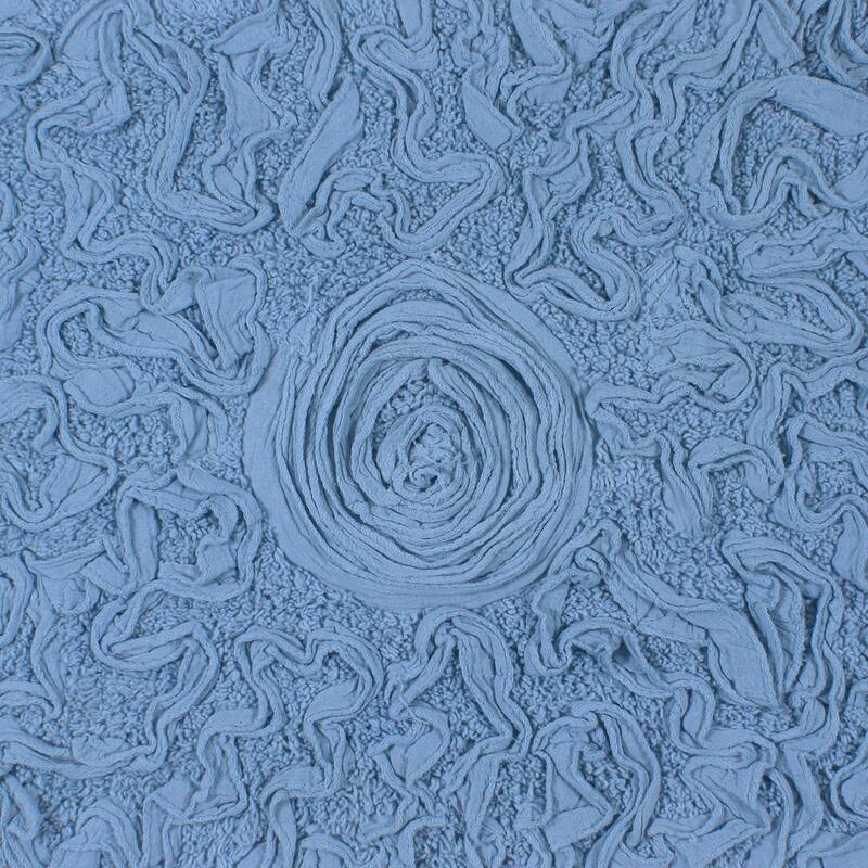Bell Flower Collection 100% Cotton Non-Slip Bathroom Rug Set, Machine Washable Bath Rug, 5 Piece Bath Mat Set with Runner