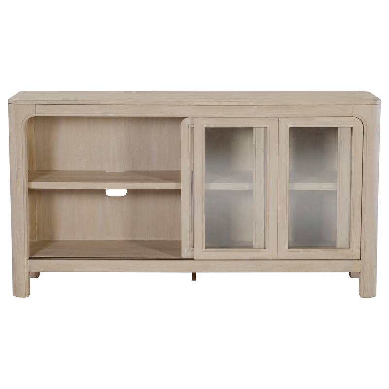 Solano Sliding Door Dining Sideboard Server Weathered Mango - 64" x 18" x 34.75"