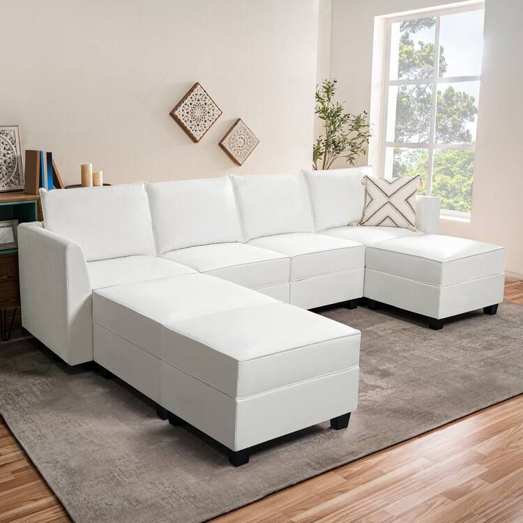 Modern L-Shaped DIY Convertible Modular Sectional Sofa Collection