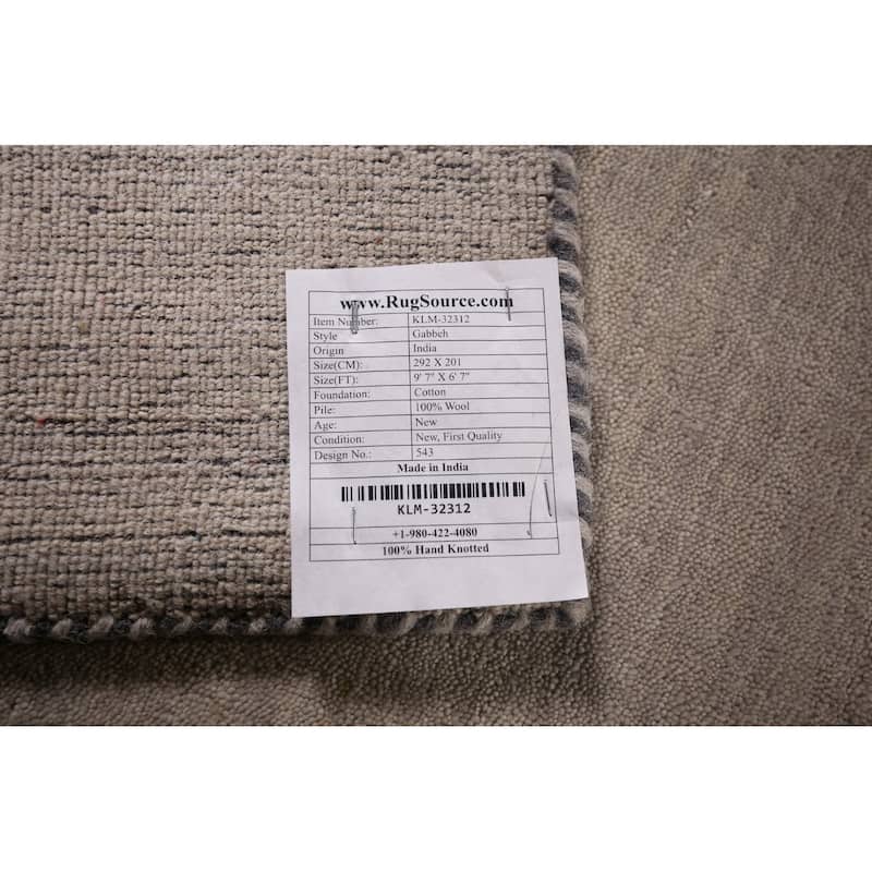Little Animals Design Gabbeh Indian Area Rug Hand-Knotted Wool Carpet - 6'7"x 9'7"