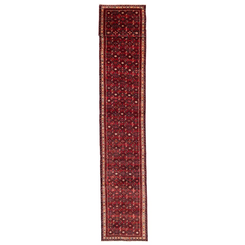 ECARPETGALLERY Hand-knotted Andelz Red Wool Rug - 2'8 x 16'3